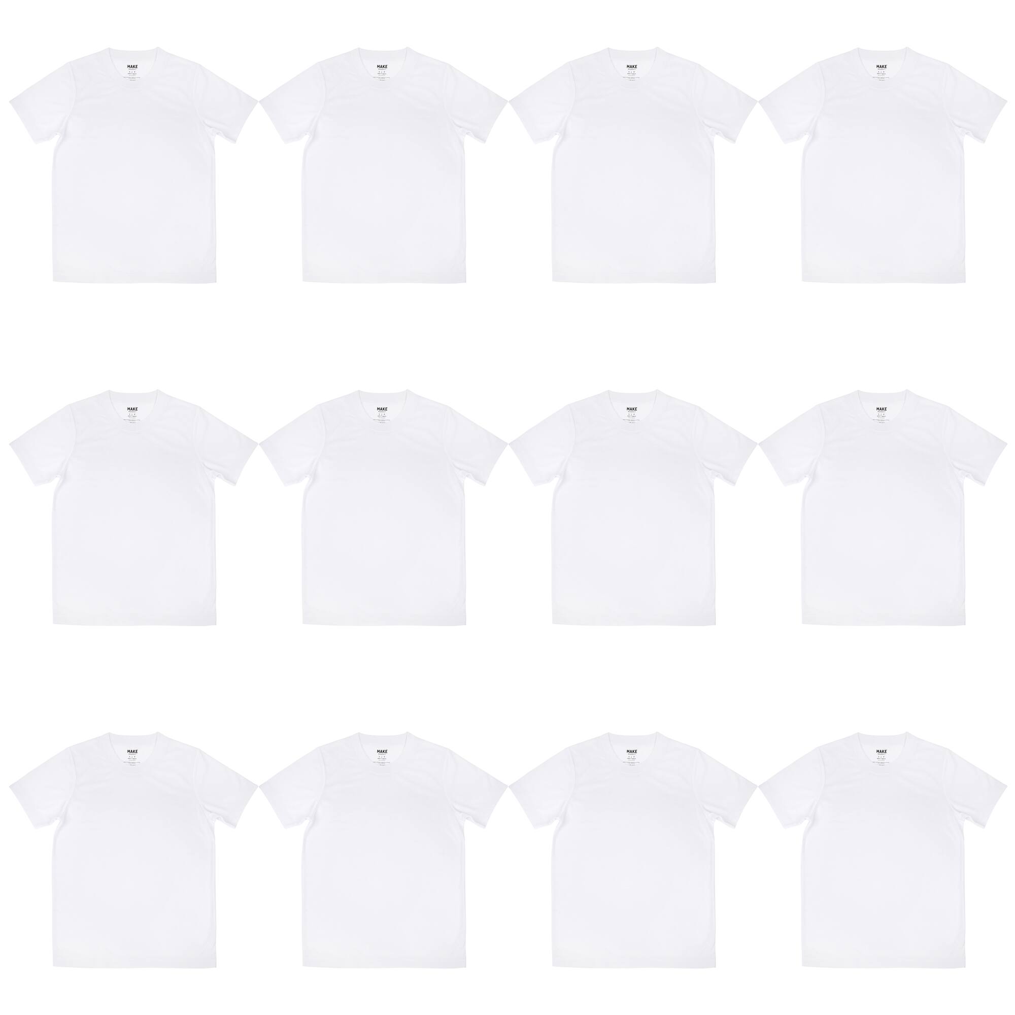12 Pack: White Adult Polyester Crew Neck T-Shirt by Make Market